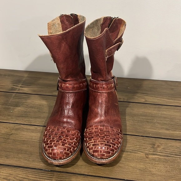 Bed Stu Ashwell brown woven ankle boots size 6 - Picture 2 of 9